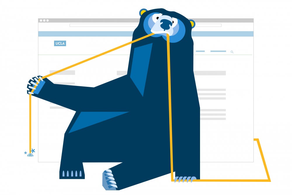 Illustration of a bear eating a webpage